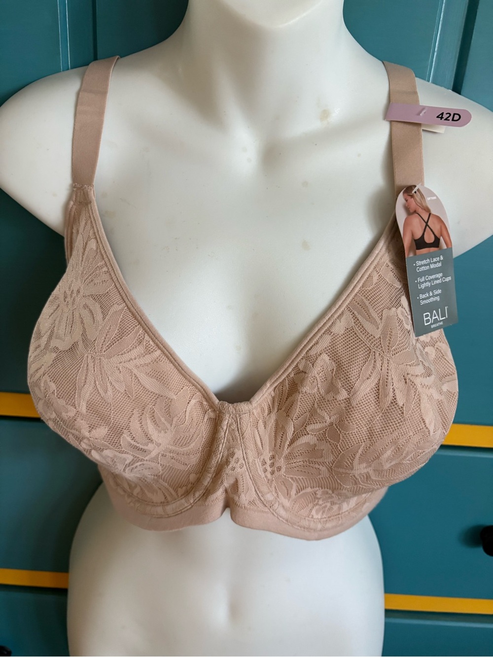 New Bali underwire Stretch Modal Lace Bra 42D